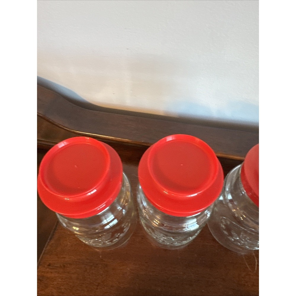 3 - 7.75" 1776 - 1976 Elections USA Bicentennial Glass Jar Canister Red Lid Flag - Picture 7 of 8